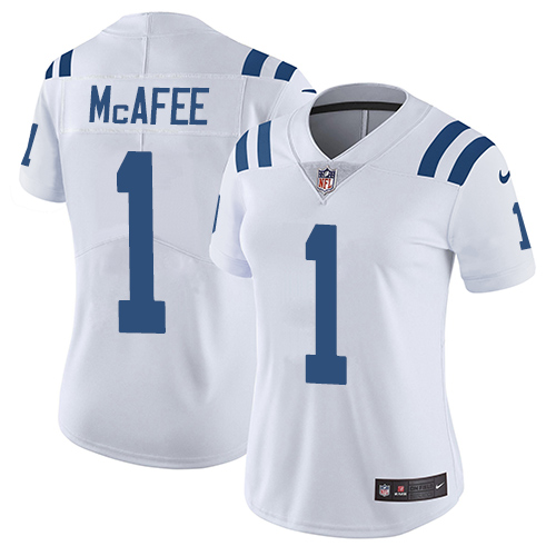 Indianapolis Colts 1 Limited Pat McAfee White Nike NFL Road Women Vapor Untouchable jerseys
